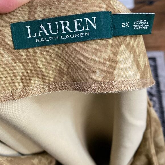 RALPH LAUREN SNAKE PRINT DRESS Tan - Picture 7 of 8